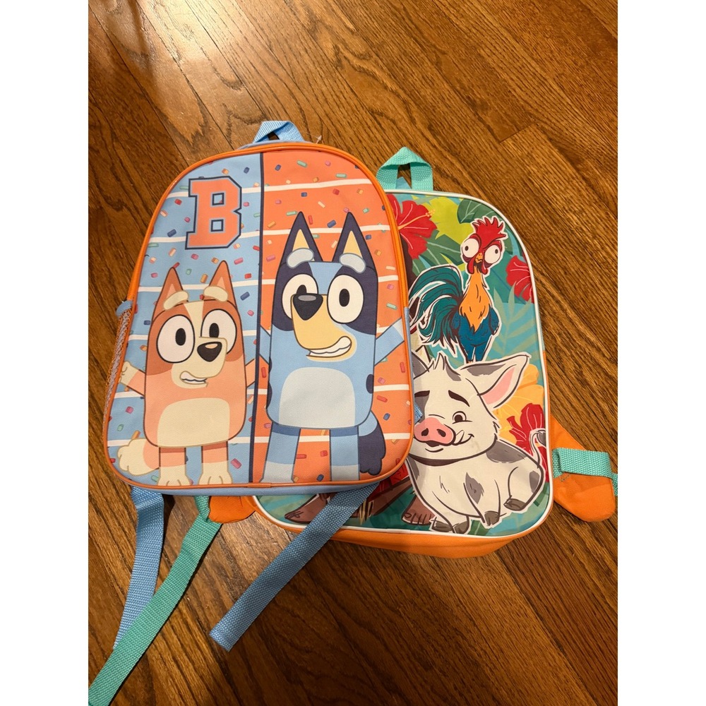 New Bluey Bingo and Disney Moana 2 Mini Backpacks Bundle Set of 2